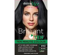 Derma V10 Brilliant Ten Hair Colour, No01 Black, 180 ml (Pack of 6)