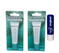 Derma V10 Coconut Lip Oil Hydrates Vitamin E Shea Butter Twin Pack 10ML With Free Orignial Lip Balm