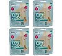 Derma V10 Foot Pack Mask (4 Pack) Deep Moisturising Tea Tree and Peppermint Oil, Honey and Almond Oil Moroccan Argan Oil & Hemp Seed Oil (Moroccan Argan Oil)