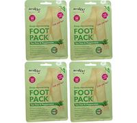 Derma V10 Foot Pack Mask (4 Pack) Deep Moisturising Tea Tree and Peppermint Oil, Honey and Almond Oil Moroccan Argan Oil & Hemp Seed Oil (Tea Tree and Peppermint Oil)