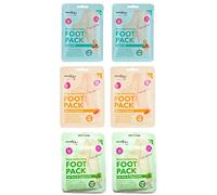 Derma V10 Foot Pack Mask (6 Pack) Deep Moisturising (Tea Tree & Peppermint, Honey & Almond, Argan Oil)