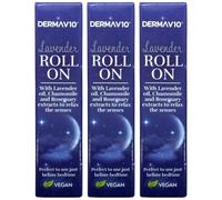 Derma V10 Lavender Roll On 3 Packs | Lavender Oil, Chamomile and Rosemary Extract to Promote Peaceful and Restful Night Sleep, Aids in Calming and Relaxing The Mind and Body, Vegan Friendly