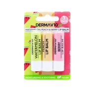 Derma V10 Watermelon Peach & Berry Lip Balm - 3 Pack