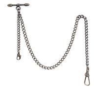 DerMacht Single Albert Pocket Watch Chain with T-Bar Gold, 8.Bronze (Chain ONLY)
