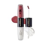 Dermacol 16-Hour Lip Color, Two-Phase Kissproof Lip Stain & Gloss, No.12 | Highly pigmented long-wear lip stain with gloss top coat; matte and glitter finish; transfer-proof; plumping formula