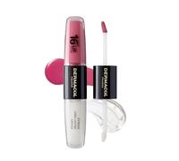 Dermacol 16-Hour Lip Color, Two-Phase Kissproof Lip Stain & Gloss, No.16 | Highly pigmented long-wear lip stain with gloss top coat; matte and glitter finish; transfer-proof; plumping formula