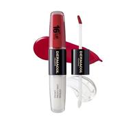 Dermacol 16-Hour Lip Color, Two-Phase Kissproof Lip Stain & Gloss, No.3 | Highly pigmented long-wear lip stain with gloss top coat; matte and glitter finish; transfer-proof; plumping formula