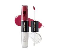 Dermacol 16-Hour Lip Color, Two-Phase Kissproof Lip Stain & Gloss, No.6 | Highly pigmented long-wear lip stain with gloss top coat; matte and glitter finish; transfer-proof; plumping formula