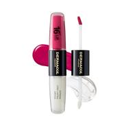 Dermacol 16-Hour Lip Color, Two-Phase Kissproof Lip Stain & Gloss, No.8 | Highly pigmented long-wear lip stain with gloss top coat; matte and glitter finish; transfer-proof; plumping formula