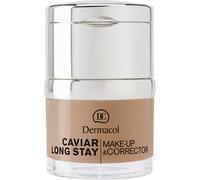 Dermacol 2-in-1 Long-Stay Foundation & Concealer with Caviar Extract - Long Lasting, Hypoallergenic, Non-Oily Smoothing Corrector for Dark Spots - Hydrating Full Coverage Cream, Matte Finish - Nude