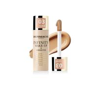 Dermacol Infinity make-up and corrector, Multi-use, Super coverage, Photo-friendly, Hypoallergenic, Waterproof, Touch proof, SPF 15, 03 - Sand