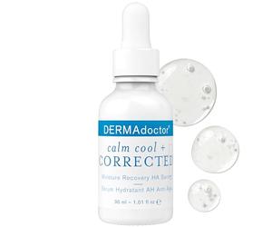 DERMAdoctor Calm Cool + Corrected Dermatologist Formulated Moisture Recovery Hyaluronic Acid Serum with Vitamin C & Niacinamide; Hydrating & Brightening Anti Aging Serum for Sensitive Skin - 30 ml
