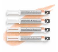 Dermaflage 4 Pack Topical Scar Filler Applicators for Acne Scars - Light | Silicone Scar Makeup for Recessed Scars, Wrinkles & Deep Pockmarks, Waterproof Skin-Like Concealer, 0.19 oz / 5.3g