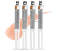 Dermaflage Topical Scar Filler Pack of 4 Refill Applicator (Bronze Dark) - Hollywood Silicone Scar Gel for Recessed Scars, Wrinkles, Discoloration & Deep Pockmarks (30 Applications)