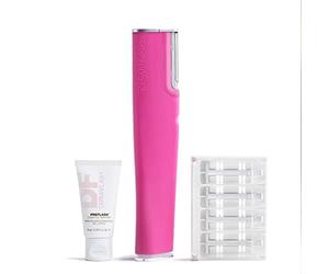 DERMAFLASH Luxe Plus Device, Anti Aging, Exfoliation, Hair Removal, and Dermaplaning Tool with Sonic Edge Technology and 4 Weeks of Treatment, Pop Pink