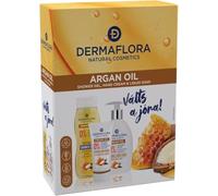 Dermaflora Natural Cosmetics Argan Oil Gift Set - Shower Gel (250ml), Hand Cream (50ml) & Liquid Soap (400ml) in a Luxury Gift Box - Nourishing Skincare Set for Soft & Hydrated Skin