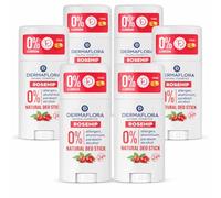 Dermaflora Rosehip with Vitamin C Natural Deo Stick - 50ml | Antioxidant-Rich Natural Deodorant | Aluminum-Free, Paraben-Free, Gentle & Effective Odor Protection (Pack of 6)