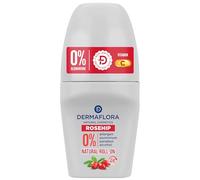 Dermaflora Rosehip with Vitamin C Roll-On Deodorant - 50ml 0% Aluminium, Paraben-Free, Natural Odour Protection, Hydrating & Soothing Formula
