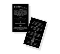 Dermal Filler Aftercare | 50 Pack | 2x3.5" Business Card Size | Injections | Black Design