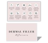 Dermal Filler Aftercare Card | 50 Pack | 2x3.5 Inch Business Card Size | Dermal Filler Aftercare Kit | Pink & White Simple Design with Illustration & Instruction