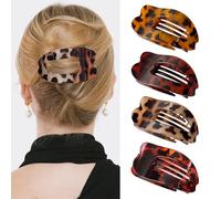 Dermalyx 4 Pack Flat Hair Claws Shiny Flat Lying Crab Claws Strong Hair Claws For All Hair Types Large Hair Crab Claws For Women