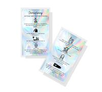 Dermaplaning Aftercare Cards | 50 Pack | Size 2 x 3.5” inches Business Card Size | Microplaning Blading PMU | Aftercare Instructions Holographic Look Design