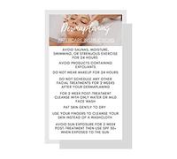 Dermaplaning Aftercare Instruction Cards | 50 Pack | Size 2 x 3.5” inch Business Card Size | Microplaning Blading PMU | Simple White with Photo Design