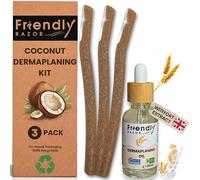 Dermaplaning Kit - Dermaplaning Oil and Razor Set - Complete Starter Pack for Beginners - Dermaplaning Blades for Face - Dermaplane Face Kit (Coconut, 3 Pack)