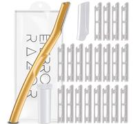 Dermaplaning Tool for Face Exfoliation, with 20 Replaceable Blades (gold)