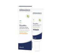 DERMASENCE RosaMin Tinted day cream medium with SPF 50 30 ml, Green cream for facial redness, UV protection, pigment-adjusting, fragrance-free, couperose care, sensitive skin, vegan, lightly tinted