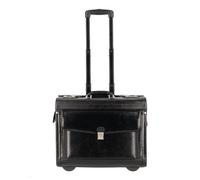 Dermata 2 wheels Pilot trolley Genuine Leather 39 cm Laptop compartment black