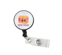 Dermatologist Derm Squad Badge Reel Dermatologist Gift Skin Doctor Nurse Gift Dermatology Id Badge Holder (DERM Badge Reel)