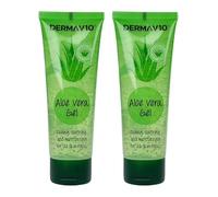 Dērmav10 Aloe Vera Gel - Cooling, Soothing & Moisturising | All Skin Types | 75mL Each [TWIN PACK]