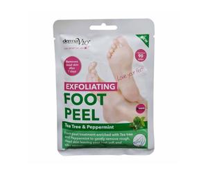 DermaV10 Exfoliating Foot Peel Tea Tree and Peppermint 1 Pair