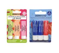 DERMAV10 Original, Strawberry, Watermelon, Peach, Berry Flavoured Lip Balm - Pack of 6