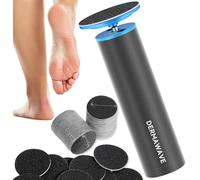 DERMAWAVE Electric Foot File, Callus Remover for Feet, Professional Pedicure Tool with 60 Sandpaper Discs for Men & Women