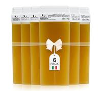 DERMAWAX 6x100ml Olive Roll On Wax Cartridges Refill - Natural Nourishing Soft Wax - For Use with Roll-On Wax Heater & Non-Woven Strips (Not Included) - Legs, Arms, Underarms, Chest & Back