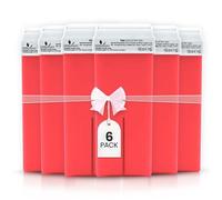 DERMAWAX 6x100ml Pink Roll On Wax Cartridges Refill - Soft Creamy Wax for Sensitive Skin - For Use with Roll-On Wax Heater & Non-Woven Strips (Not Included) - Legs, Arms, Underarms, Chest & Back