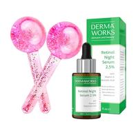 DERMAWORKS Skincare Gift Set - Ice Globes for Face & Eyes + Retinol Serum - Facial Massagers & Anti Aging Face Serum - Anti-wrinkle, Reduces Puffiness, Pore Minimizer, Boosts Circulation & Radiance