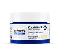 DERMDOC 2% Kojic Acid Glow Fusion Formula Night Cream with Niacinamide & Alpha Arbutin for Skin Brightening (50 gm) | Face Cream I Night Cream I Kojic Acid Brightening Cream I Glowing Skin