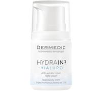 DERMEDIC - HYDRAIN3 - HIALURO - Regenerating anti-wrinkle night cream - bottle with pump 55 g - Recommended for intensive anti-ageing care of sensitive, dry and dehydrated skin - Hypoallergenic