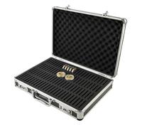 Dermonem 40.5 x 28 x 9.5 cm Storage Box Display Case Organizer with Lock for 100 Coin Holders Capsules