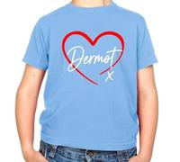 Dermot Love Heart Kiss - Childrens/Kids Crewneck T-Shirt