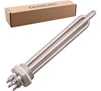 DERNORD 12V 300W DC Submersible Water Heater Element Stainless Steel Heating Element with 1 Inch BSP Thread Fitting Double U Type