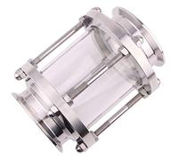 Dernord in-Line Sight Glass with Clamp End,Flow Sanitary Straight Sight Glass SUS316 3 Inch Tri Clamp Type (Flow Pipe OD 76MM)