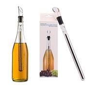 DERNORD Wine Chiller 3-in-1 Stainless Steel Wine Bottle Cooler Stick Freezer with Aerator and Pourer for Chilling Longer, Pouring and Aerating Wine for Christmas and Birthday Gifts