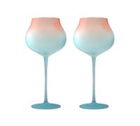 Dernucm Burgundy Artisanal Crystal Stemware - Voluminous Bowl Wine Goblets for Heirloom Gifting(for Two)