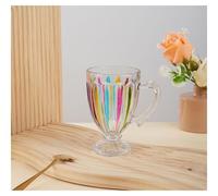 Dernucm Crystal Coast Sunflower Glass Water Cup 32oz, Premium Large Capacity for Office Home Gym(Vertical Stripes)