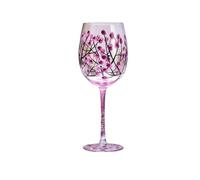 Dernucm Festive Hand-Painted Crystal Goblets - Elegant Red Wine Glasses for Celebrations(Chunhua red Wine Glass)
