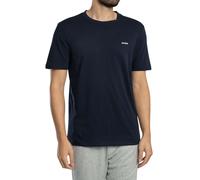 HUGO Mens Dero222 Cotton-Jersey T-Shirt with Chest Logo Blue